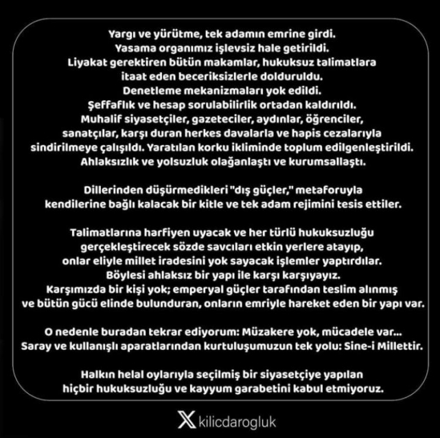 Kılıçdaroğlu'ndan Sine-i Millet'e dönüş çağrısı