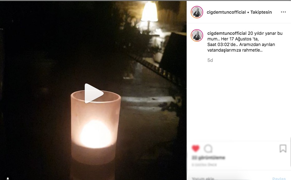 Ünlüler 17 Ağustos Depremini Unutmadı