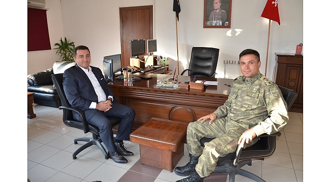 Başkan Bakıcı Garnizon Komutanı Yüzbaşı Günhan'a nezaket ziyaretinde bulundu