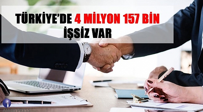 Türkiye’de 4 Milyon 157 Bin İşsiz Var