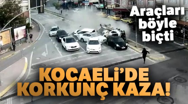 Kocaeli’de 1’i ağır 3 kişinin yaralandığı kaza saniye saniye kameralara yansıdı