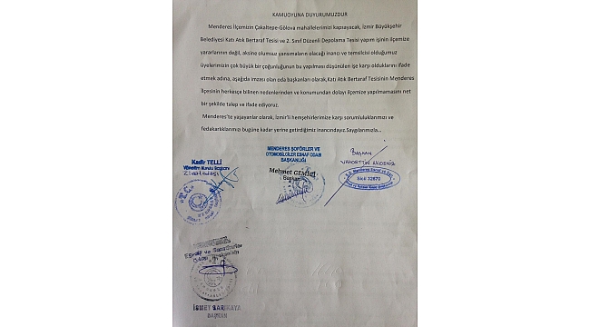 Menderes'te odaların çöp tesisi isyanı