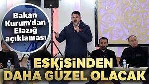 Bakan Kurum: 'Elazığ eskisinden daha güzel olacak'