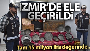 İzmir'de piyasa değeri 15 milyon lira olan 506 parça tarihi eser ele geçirildi
