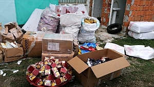 Merdiven altı nargile tütünü üretimi yapılan depoya polis baskını