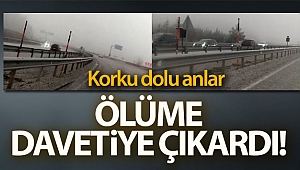 Ters şeritte kilometrelerde ilerledi, tırın altında kalmaktan son anda kurtuldu