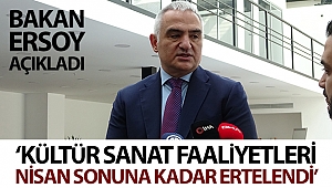 Bakan Ersoy: “Kültür sanat faaliyetleri Nisan ayı sonuna kadar ertelendi”