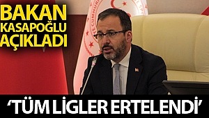Bakan Kasapoğlu: 'Liglerin ertelenmesine karar verdik'