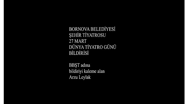 Bornovalı tiyatroculardan Korona mesajı
