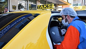 İzmir'de taksiler dezenfekte edildi