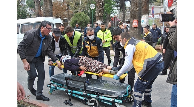 Ödemiş'te elektrikli bisikletin çarptığı yaşlı kadın yaralandı