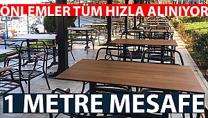 Restoranlarda masalar arası mesafe en az 1 metre olacak