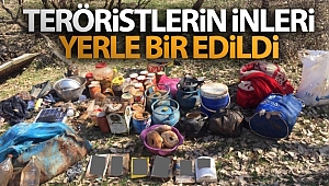 Teröristlerin inleri yerle bir edildi