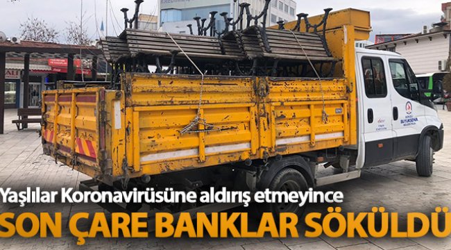 Yaşlılar Korona virüsüne aldırış etmeyince banklar söküldü
