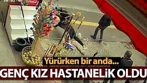 Yürürken zincire takılan genç kız hastanelik oldu