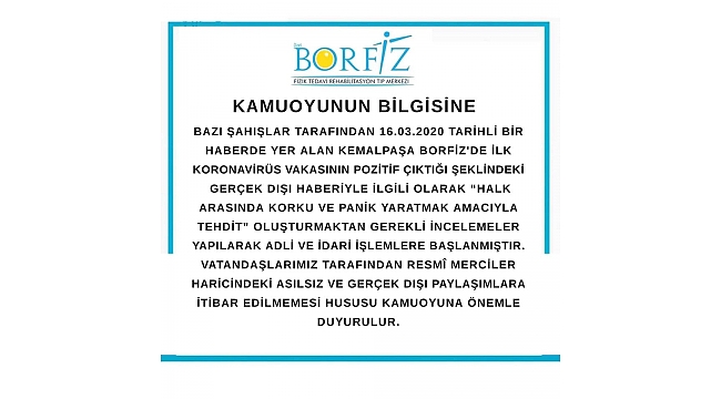 BorFiz’den o haberlere yalanlama