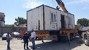 Denizli'de çekiciyle konteyner çalan 2 kişi yakalandı