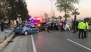 İzmir'de iki otomobil çarpıştı: 1 ölü, 2 yaralı