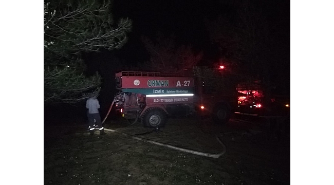 İzmir'de ormanlık alanda çıkan yangın söndürüldü