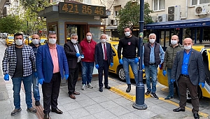 İzmirli taksicilere maske ve eldiven