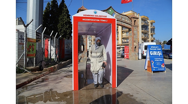 Menderes’te Dezenfeksiyon Tünelleri Devrede