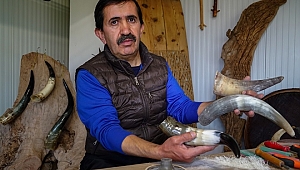 Atık boynuzları sanat eserine dönüştürüyor