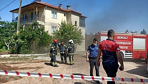 Denizli'de ev yangını