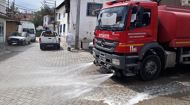 Karantinaya alınan Kömürcü mahallesi dezenfekte edildi