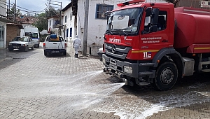 Karantinaya alınan Kömürcü mahallesi dezenfekte edildi