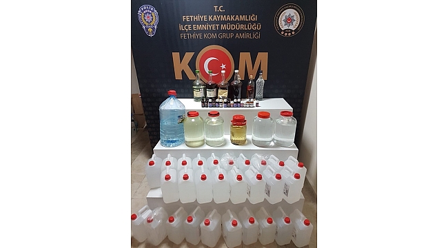 Muğla'da 194 litre sahte içki ele geçirildi
