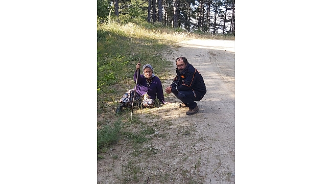 Ormanlık alanda kaybolan kadın bulundu