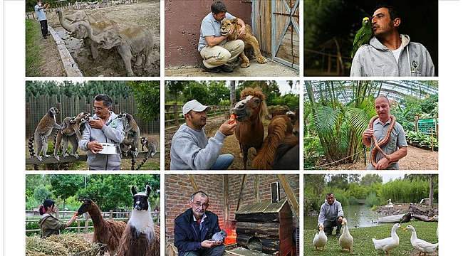 Doğal yaşam sakinlerinin bakıcılarıyla gülümseten dostlukları