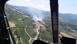 Kuşadası’nda çöplükte çıkan yangın, söndürüldü
