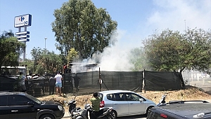 Marmaris'te konteyner yangını