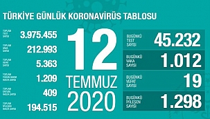 Türkiye'de Kovid-19'dan 194 bin 515 kişi iyileşti