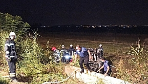 Devrildikten sonra yanan otomobilin sürücüsü öldü