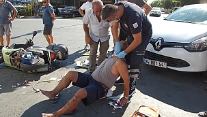 Didim'de motosiklet ile otomobil çarpıştı: 1 yaralı