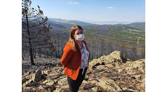 CHP'li Karaca yangında hasar gören bölgede inceleme yaptı
