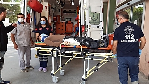 Çine'de devrilen motosikletin sürücüsü yaralandı