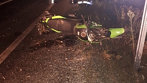 Manisa'da devrilen motosikletin sürücüsü öldü