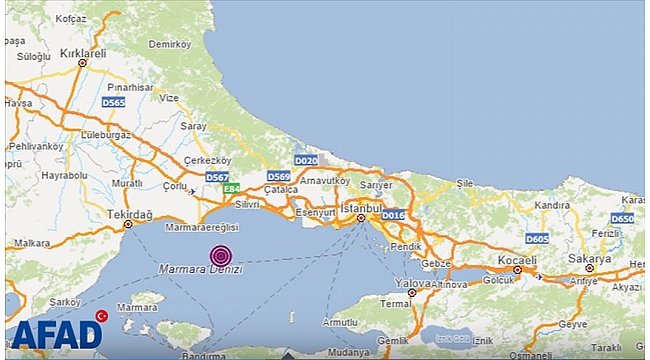 Marmara Denizi'nde deprem