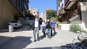 Bayraklı sokaklarına 6 bin 500 metrekare kilit parke