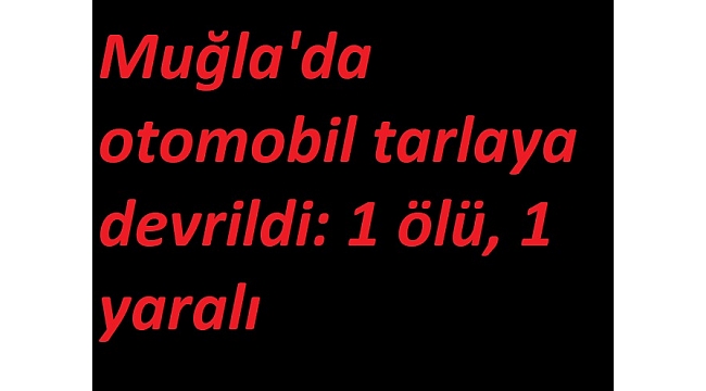 Muğla&#039;da otomobil tarlaya devrildi: 1 ölü, 1 yaralı
