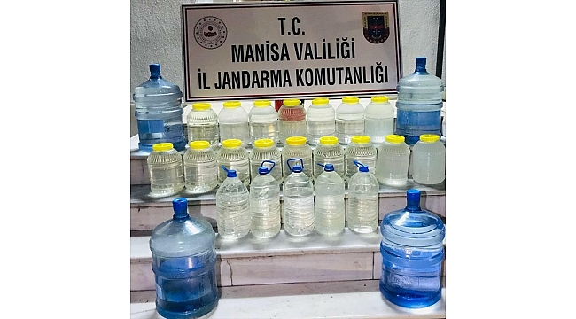 Salihli'de sahte içki operasyonunda 2 şüpheli yakalandı