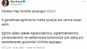 Son dakika haber... Bakan Selçuk: İzmir'de eğitime 1 hafta ara verme kararı aldık