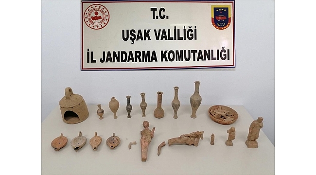Uşak'ta 18 parça tarihi eser ele geçirildi