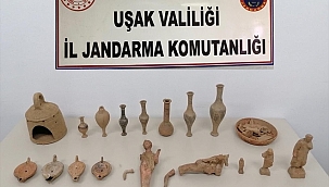 Uşak'ta 18 parça tarihi eser ele geçirildi