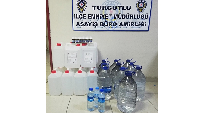 55 litre etil alkol ve 51,5 litre sahte rakı ele geçirildi