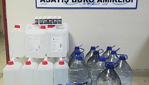 55 litre etil alkol ve 51,5 litre sahte rakı ele geçirildi