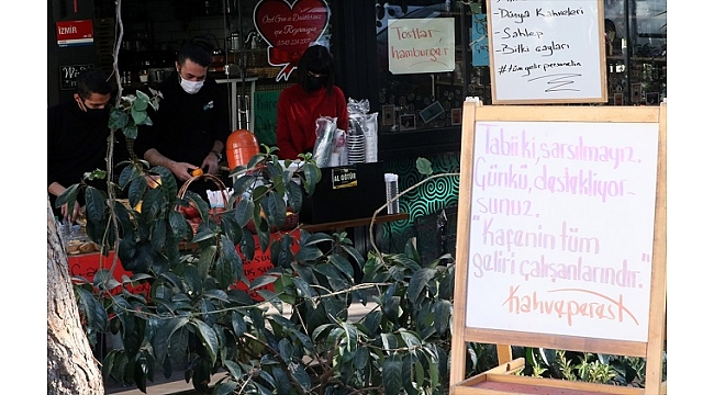 Bu kafenin geliri pandemi süresince çalışanların olacak